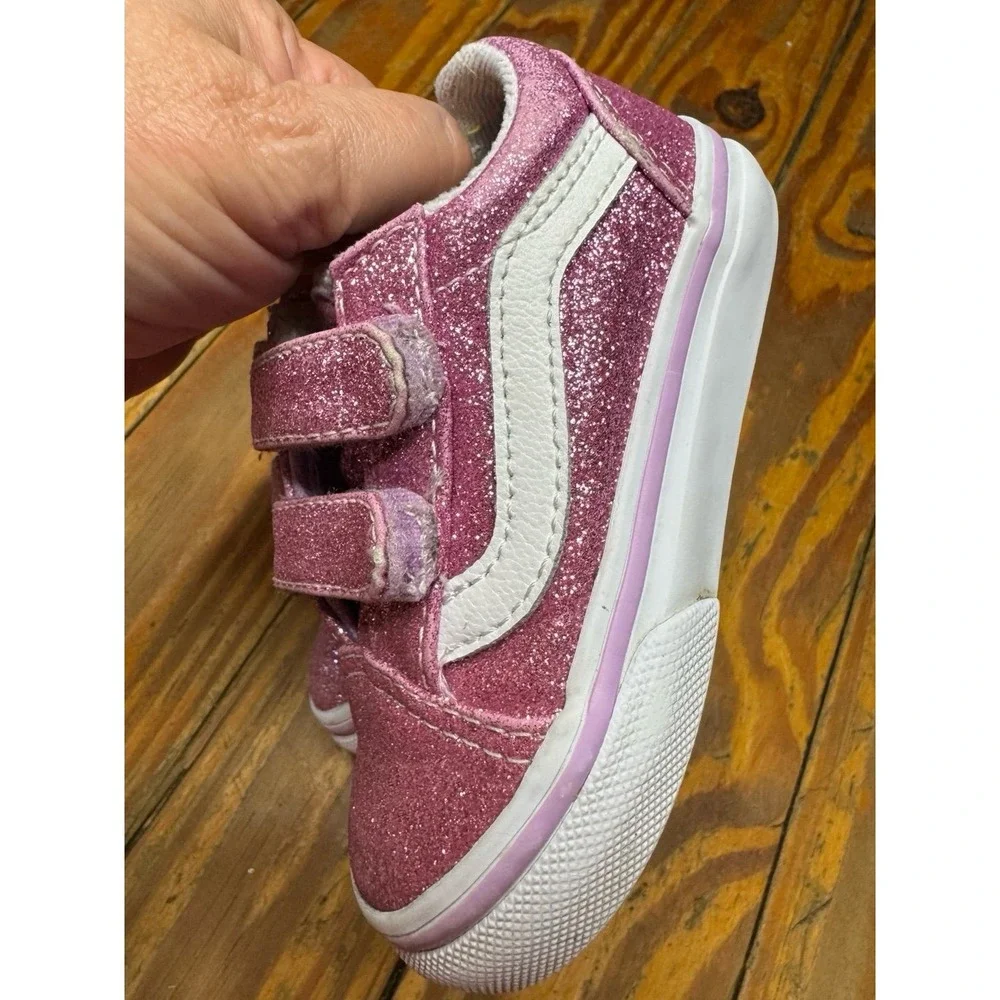 Vans‎ Old Skool Glitter Pink Sneakers Size 5.5